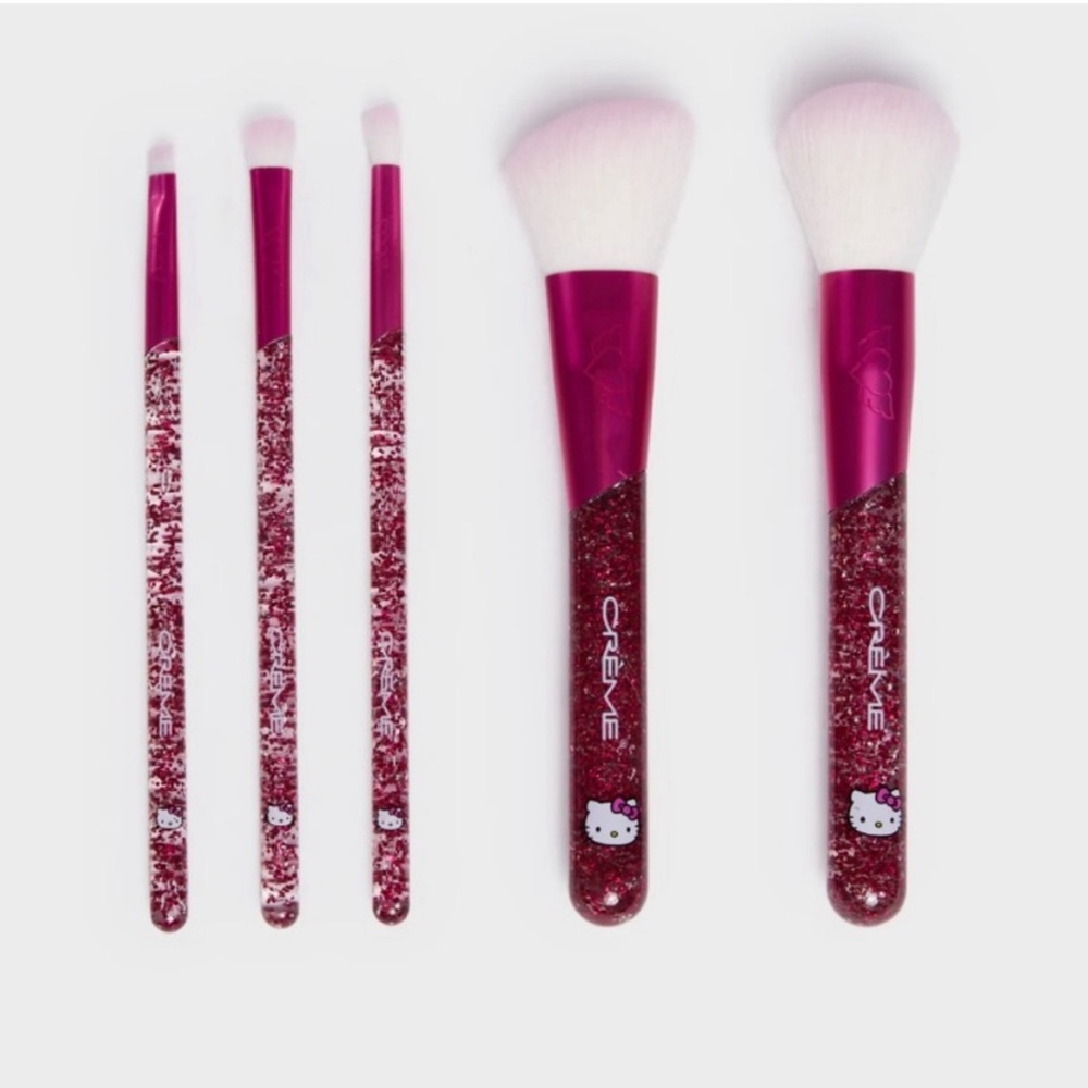 NWT ⚜️🩷⚜️ The Crème Shop Hello Kitty Y2K Luv Wave Brush Collection Set of 5 Pcs - Picture 3 of 7